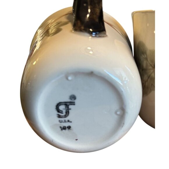 Vintage Franciscan Ware Pottery October Oak Leaves Coffee Mugs Set of 2 8oz 3.5" - Picture 2 of 3